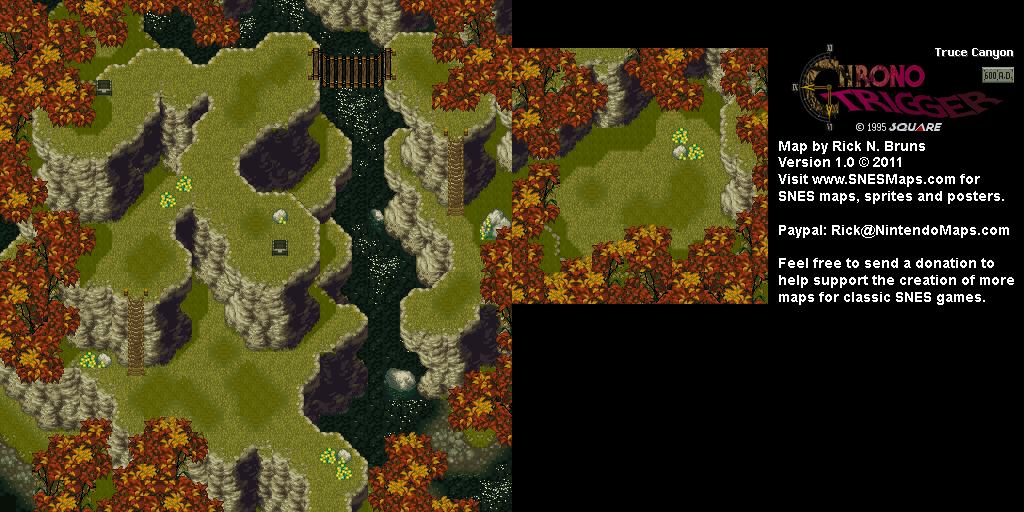 Chrono Trigger - Truce Canyon (600 AD) Super Nintendo SNES Map BG