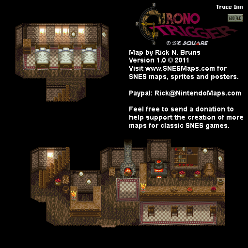 Chrono Trigger - Truce Inn (600 AD) Super Nintendo SNES Map BG
