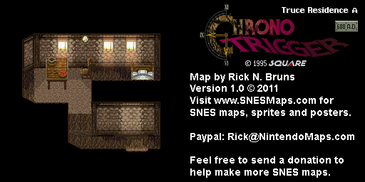 Chrono Trigger - Truce Residence A (600 AD) Super Nintendo SNES Map BG