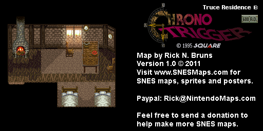 Chrono Trigger - Truce Residence B (600 AD) Super Nintendo SNES Map BG
