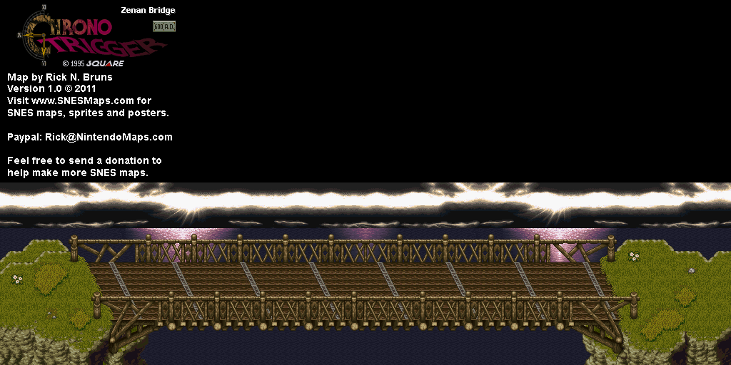 Chrono Trigger - Zenan Bridge (600 AD) Super Nintendo SNES Map BG