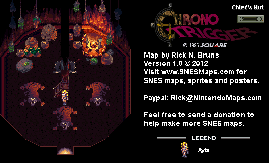 Chrono Trigger - Chief's Hut (65,000,000 BC) Super Nintendo SNES Map