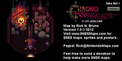 Chrono Trigger - Ioka Hut 1 (65,000,000 BC) Super Nintendo SNES Map BG