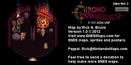 Chrono Trigger - Ioka Hut 2 (65,000,000 BC) Super Nintendo SNES Map