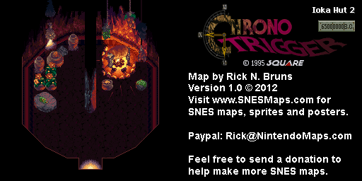 Chrono Trigger - Ioka Hut 2 (65,000,000 BC) Super Nintendo SNES Map BG