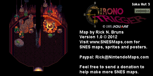 Chrono Trigger - Ioka Hut 3 (65,000,000 BC) Super Nintendo SNES Map BG