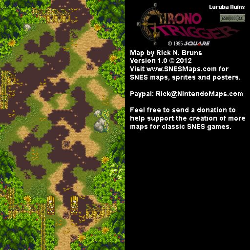Chrono Trigger - Laruba Ruins (65,000,000 BC) Super Nintendo SNES Map BG