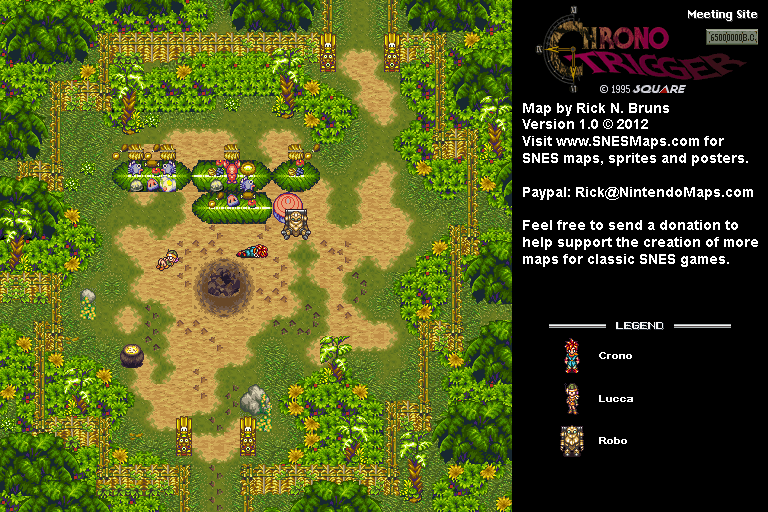 Chrono Trigger - Meeting Site (65,000,000 BC) Super Nintendo SNES Map