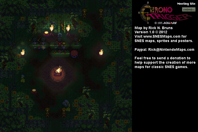 Chrono Trigger - Meeting Site at Night (65,000,000 BC) Super Nintendo SNES Map BG