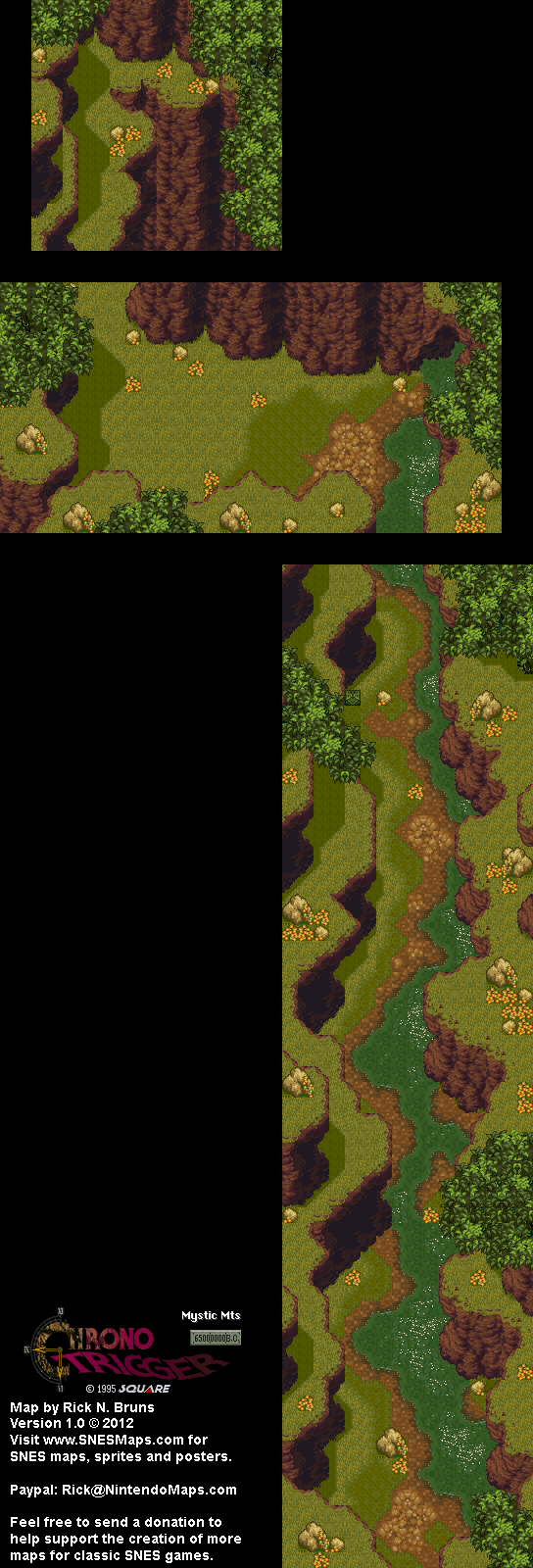 Chrono Trigger - Mystic Mts (65,000,000 BC) Super Nintendo SNES Map BG