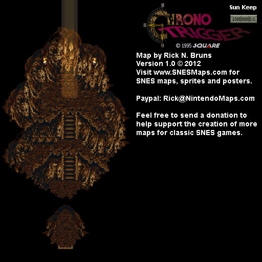 Chrono Trigger - Sun Keep (65,000,000 BC) Super Nintendo SNES Map BG