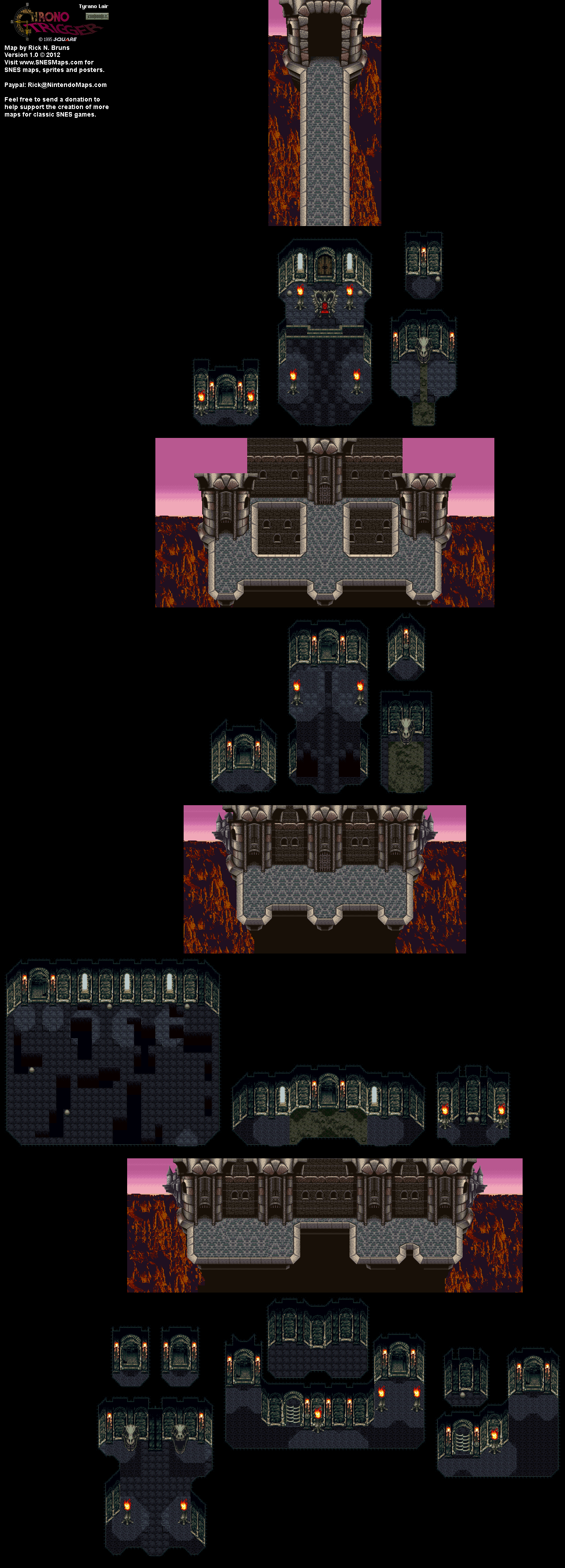 Chrono Trigger - Tyrano Lair (65,000,000 BC) Super Nintendo SNES Map BG