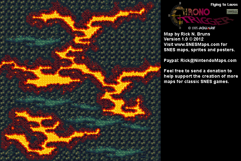 Chrono Trigger - Flying to Lavos (1999 AD) Super Nintendo SNES Map BG