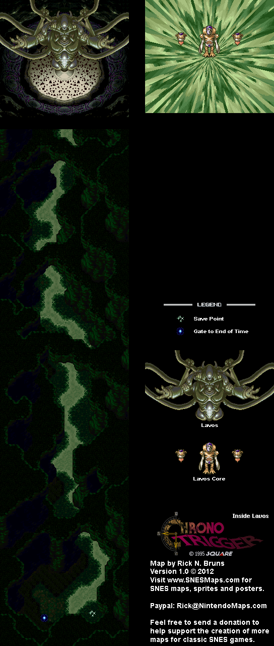 Chrono Trigger - Inside Lavos Super Nintendo SNES Map