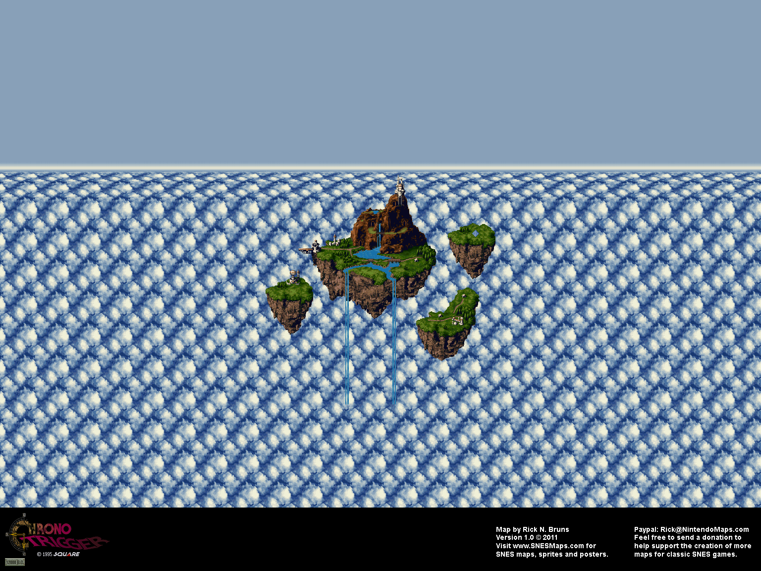 Chrono Trigger - Kingdom of Zeal (12,000 BC) Overworld Super Nintendo SNES Map BG