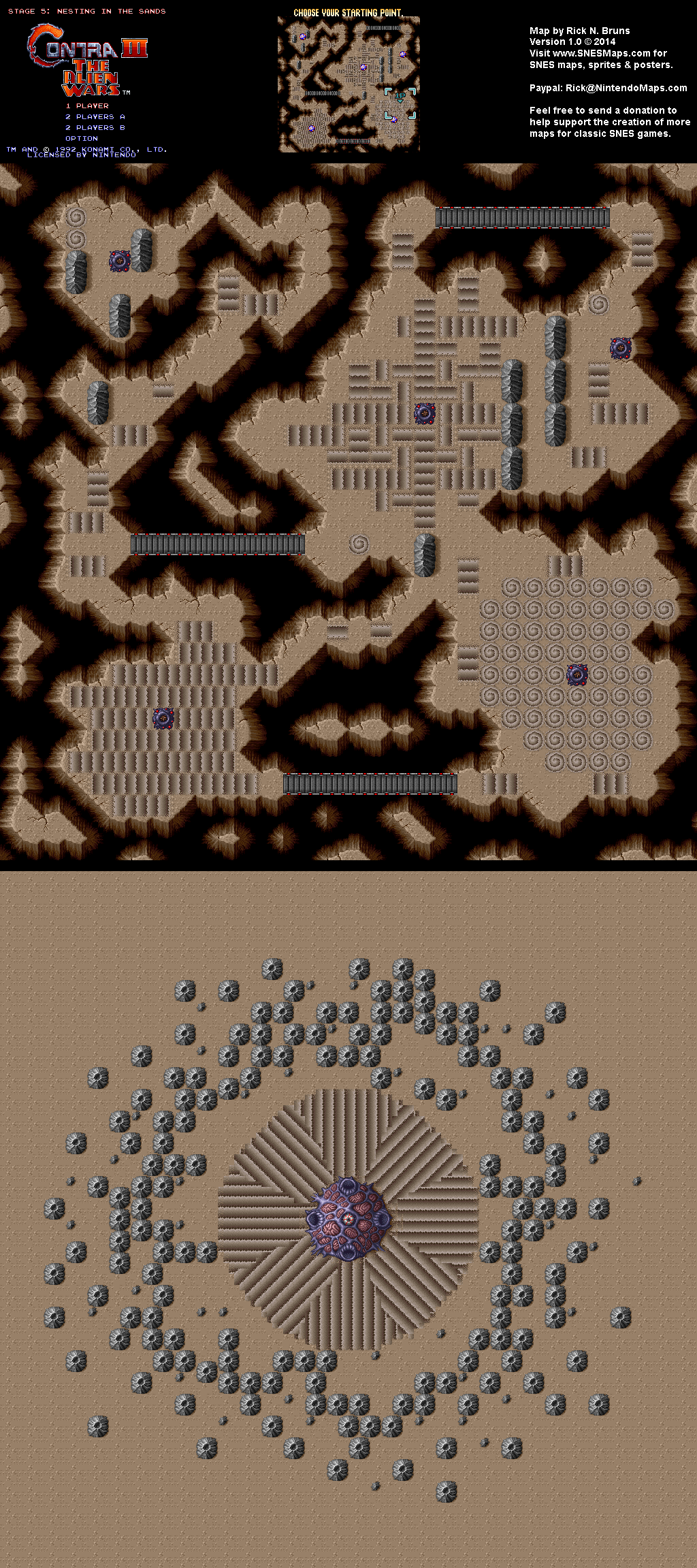 Contra 3: The Alien Wars - Stagel 5 Nesting in the Sands - Super Nintendo SNES Map BG