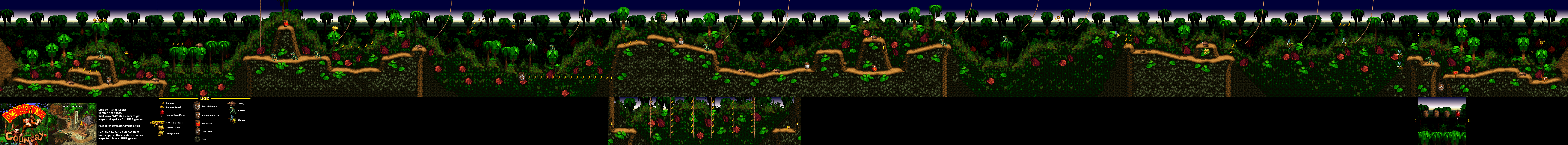 Donkey Kong Country - Level 2 - Ropey Rampage - Super Nintendo SNES Map