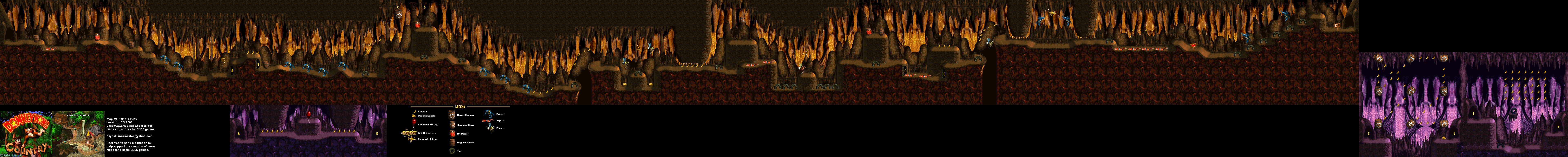 Donkey Kong Country - Level 3 - Reptile Rumble - Super Nintendo SNES Map