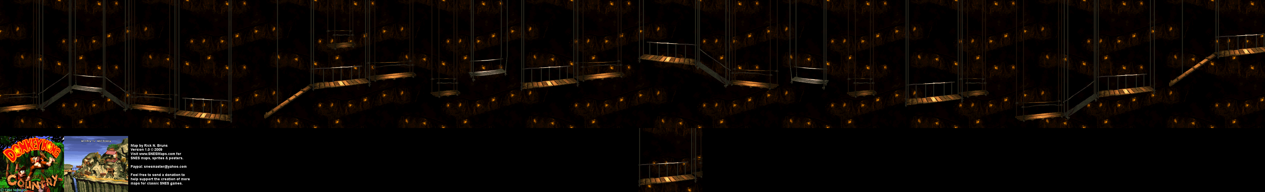 Donkey Kong Country - Level 7 - Winky's Walkway - Super Nintendo SNES Background Map