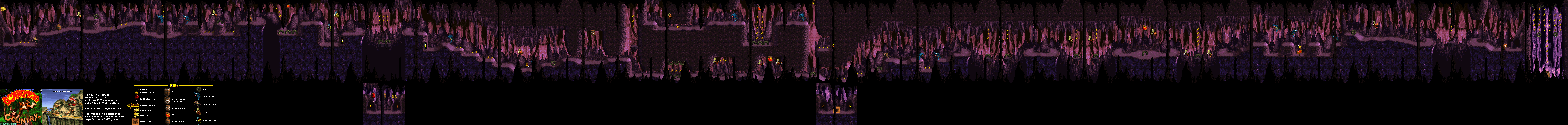 Donkey Kong Country - Level 9 - Bouncy Bonanza - Super Nintendo SNES Map - Foreground Included