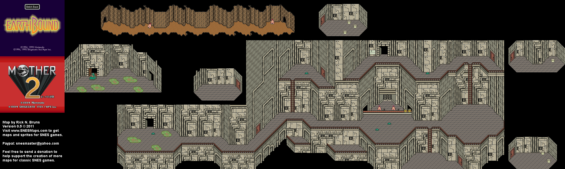 EarthBound (Mother 2) - Belch Base Super Nintendo SNES Map