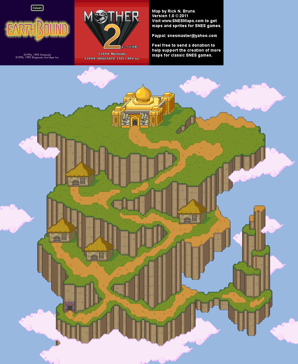 EarthBound (Mother 2) - Dalaam Super Nintendo SNES Map BG