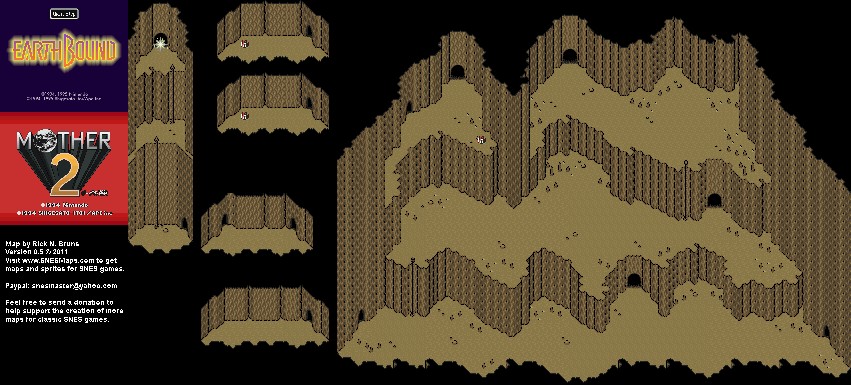 EarthBound (Mother 2) - Giant Step Super Nintendo SNES Map