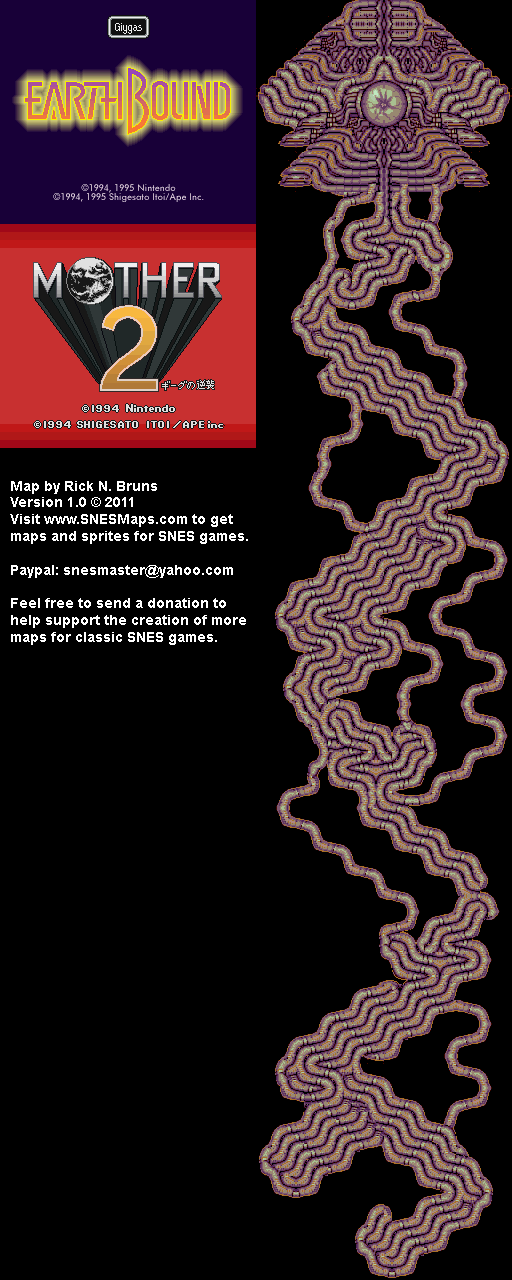 EarthBound (Mother 2) - Giygas Super Nintendo SNES Map BG
