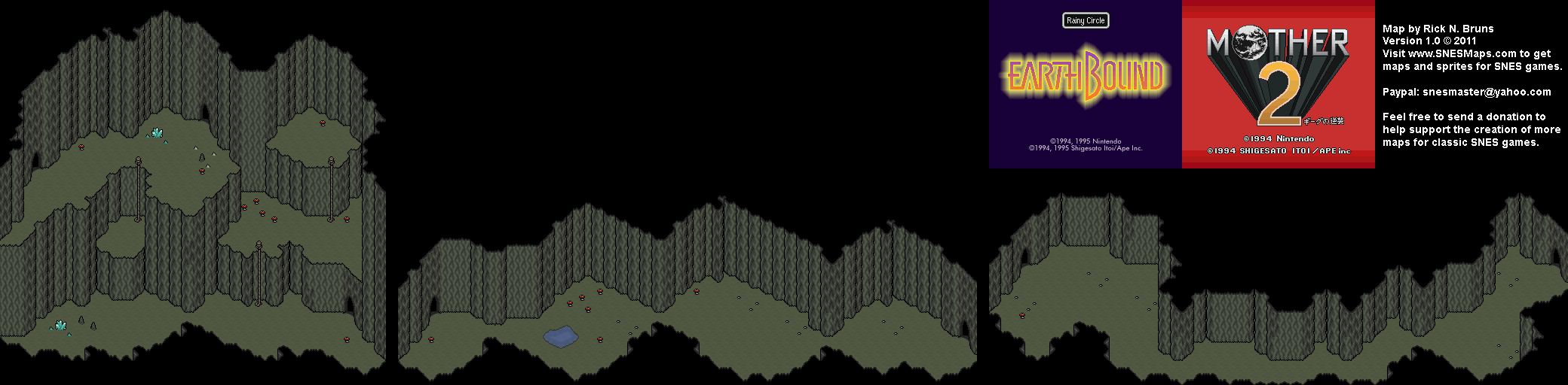 EarthBound (Mother 2) - Rainy Circle Super Nintendo SNES Map BG