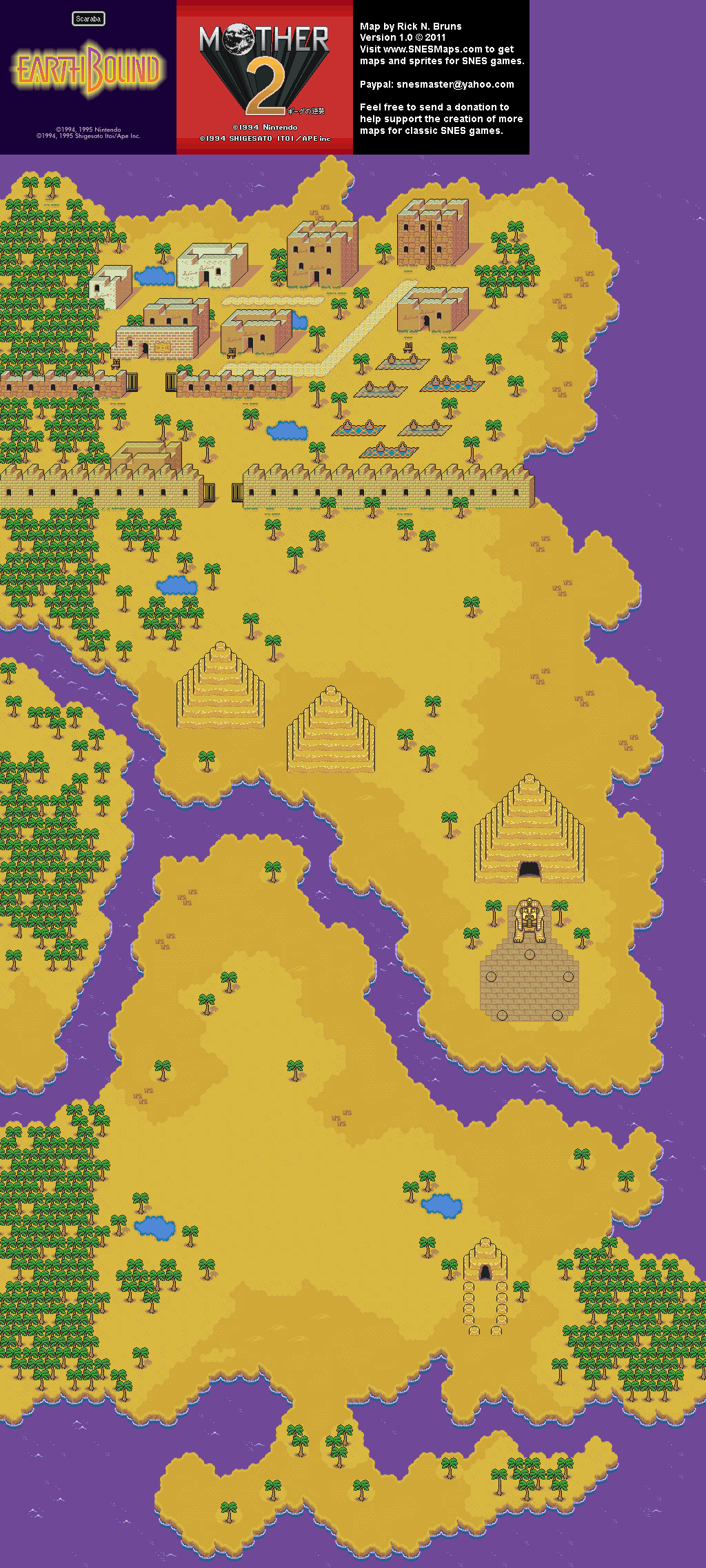 EarthBound (Mother 2) - Scaraba Super Nintendo SNES Map BG
