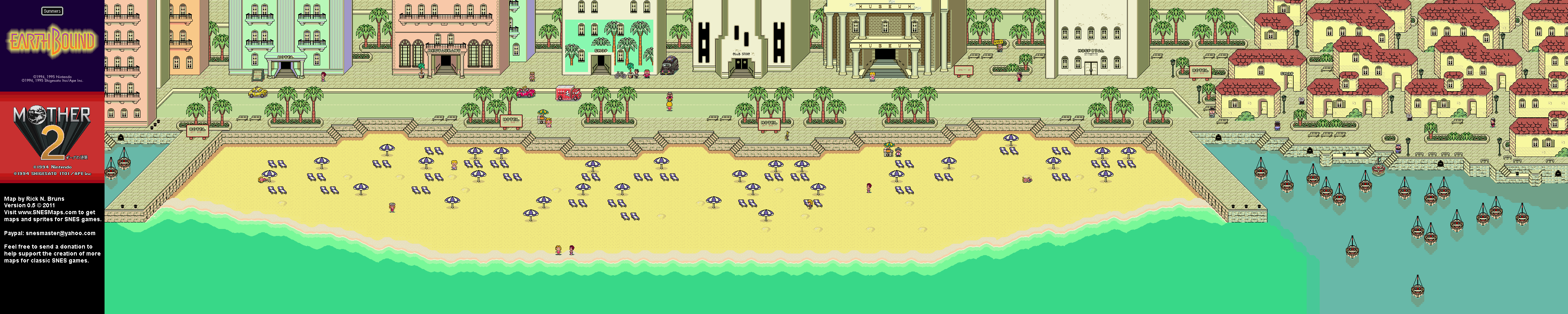 EarthBound (Mother 2) - Summers Super Nintendo SNES Map