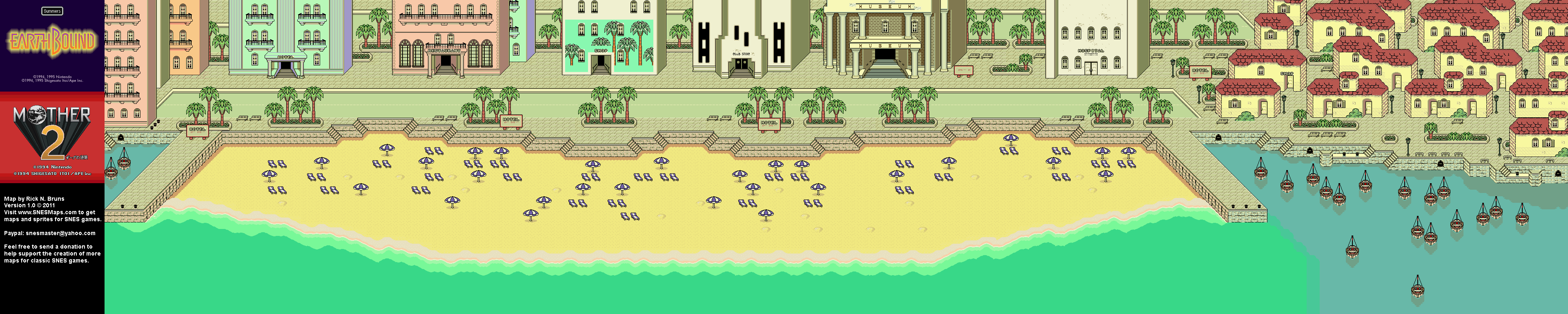 EarthBound (Mother 2) - Summers Super Nintendo SNES Map BG