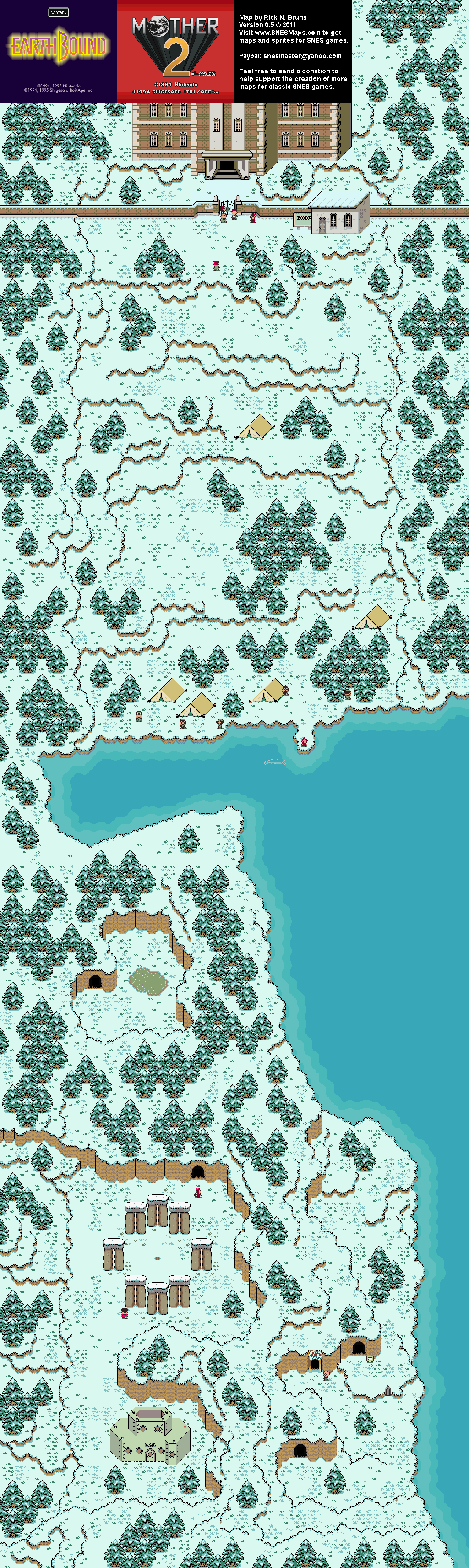 EarthBound (Mother 2) - Winters Super Nintendo SNES Map