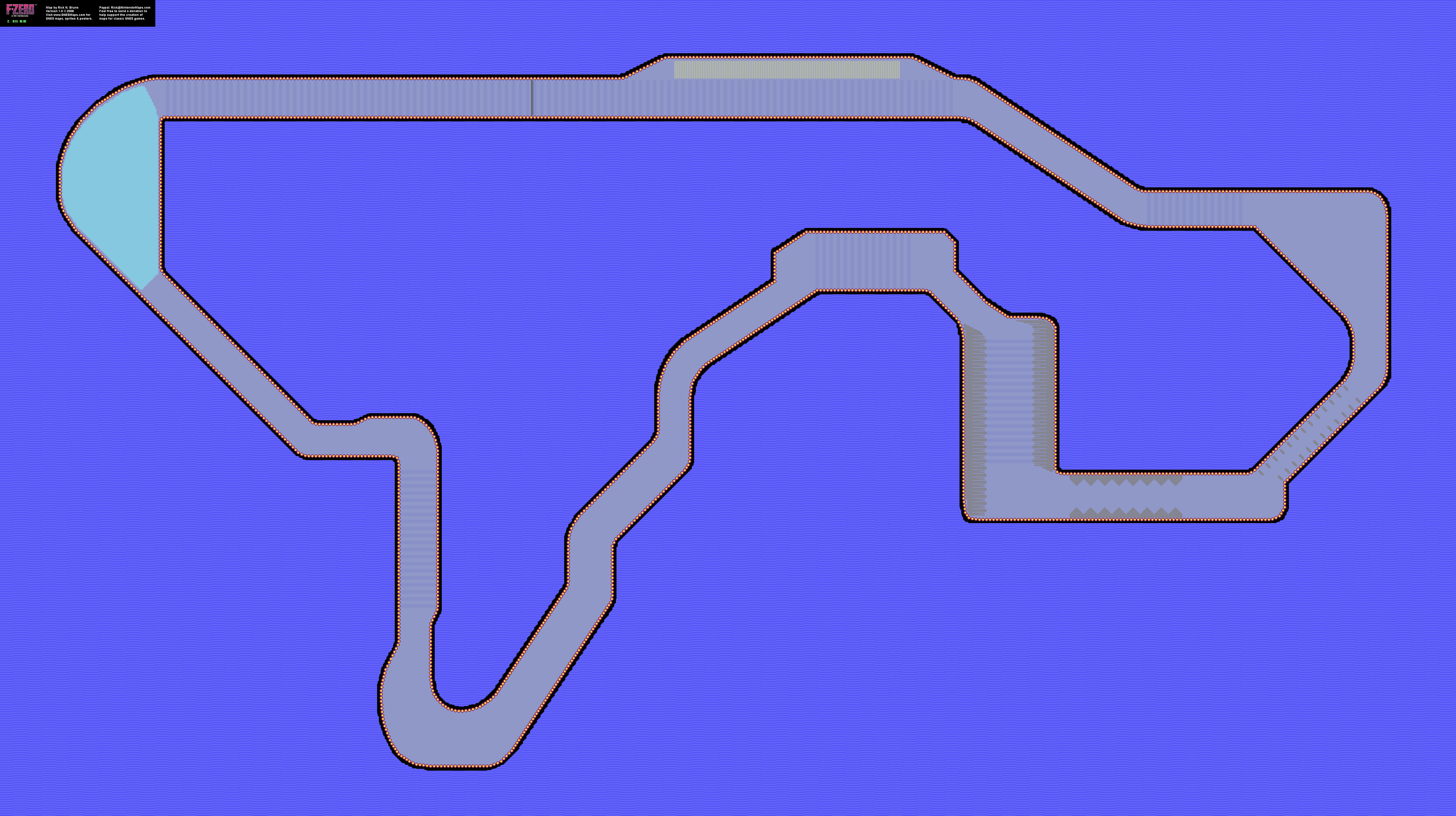 F-Zero - Big Blue Map - SNES Super Nintendo