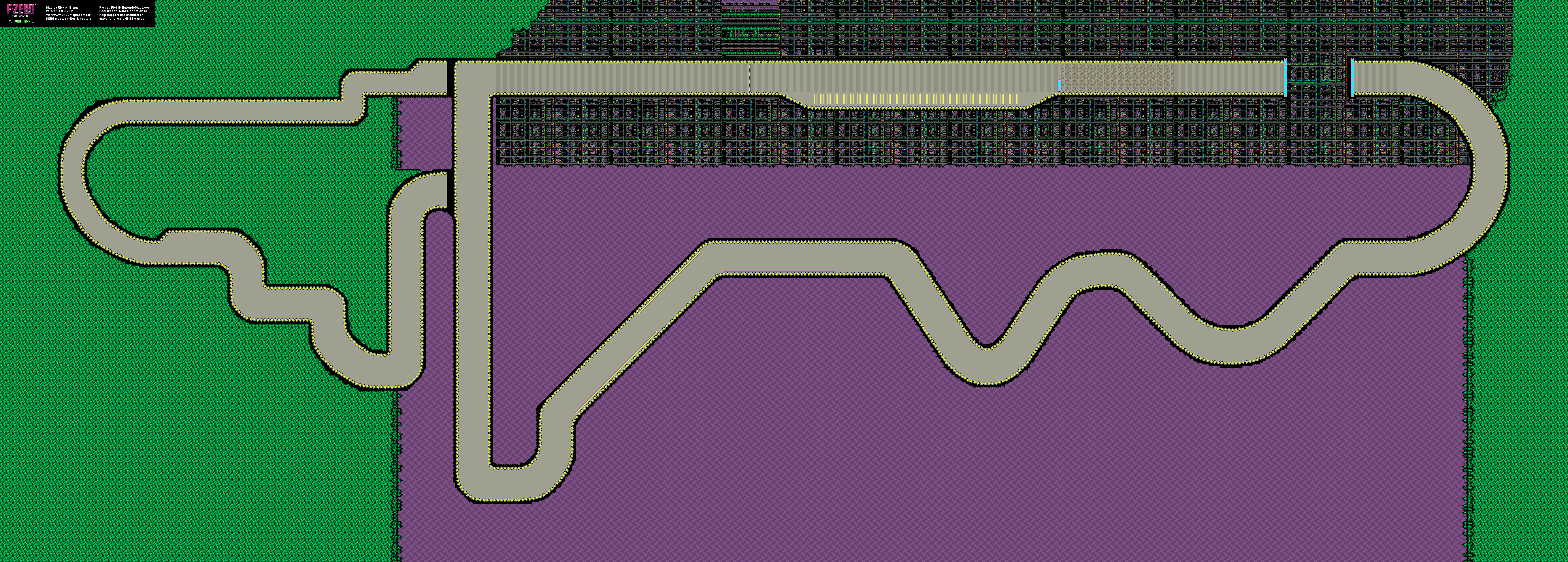 F-Zero - Port Town I Map - SNES Super Nintendo