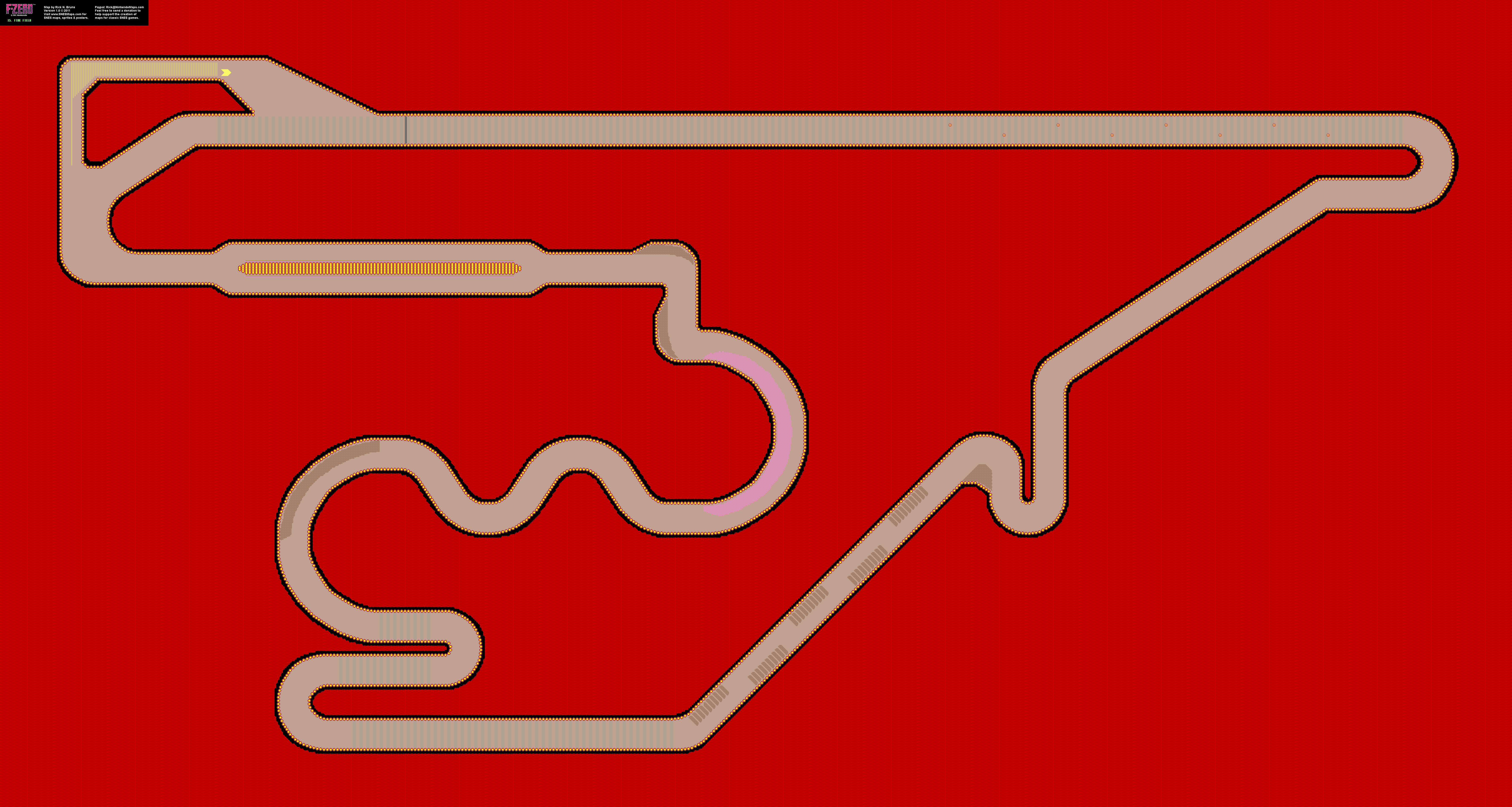 F-Zero - Fire Field Map - SNES Super Nintendo