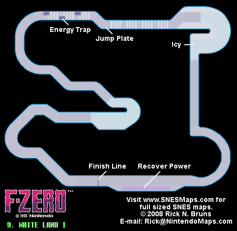F-Zero - White Land I Small Map - SNES Super Nintendo
