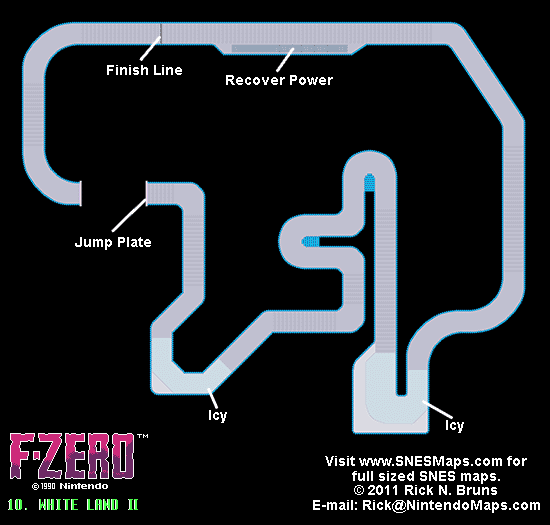 F-Zero - White Land II Small Map - SNES Super Nintendo