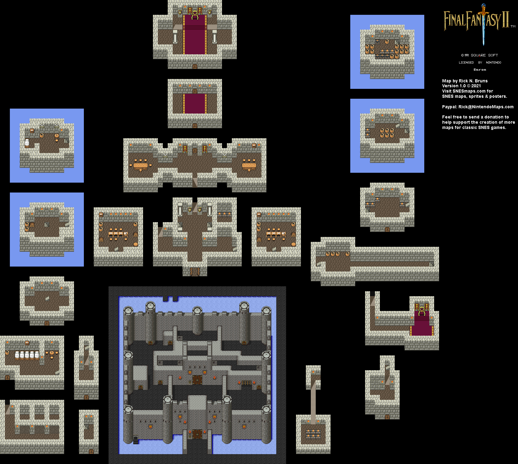 Final Fantasy II 2 (IV 4) - Baron Super Nintendo SNES Map BG