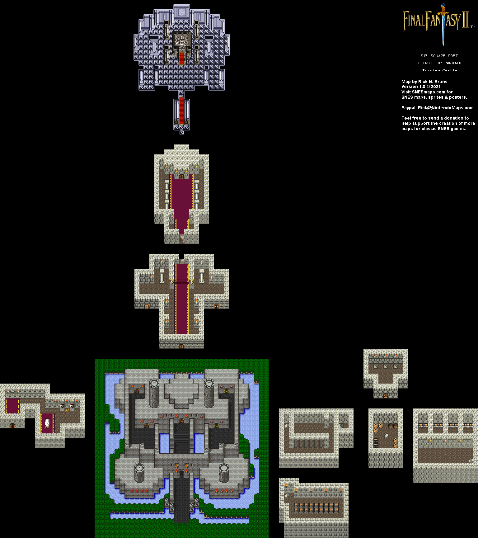 Final Fantasy II 2 (IV 4) - Toroian Castle Super Nintendo SNES Map BG