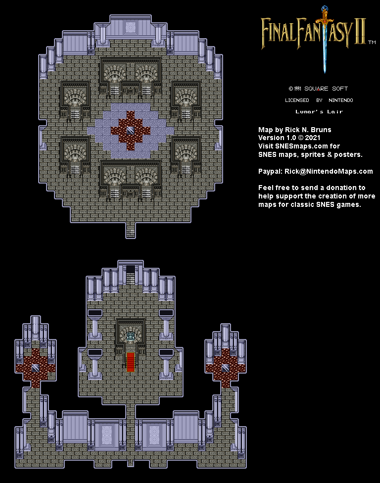 Final Fantasy II 2 (IV 4) - Lunar's Lair Super Nintendo SNES Map BG