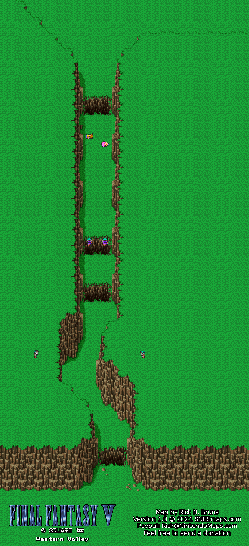 Final Fantasy V (5) - Western Valley Super Famicom SFC Map