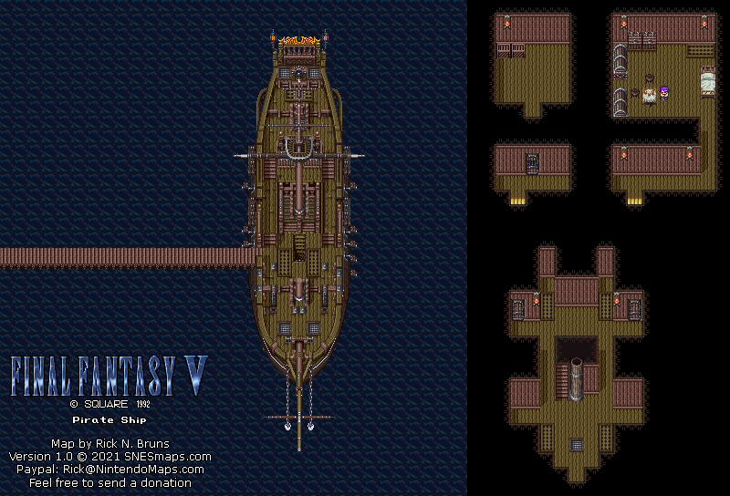 Final Fantasy V (5) - Pirate Ship Super Famicom SFC Map
