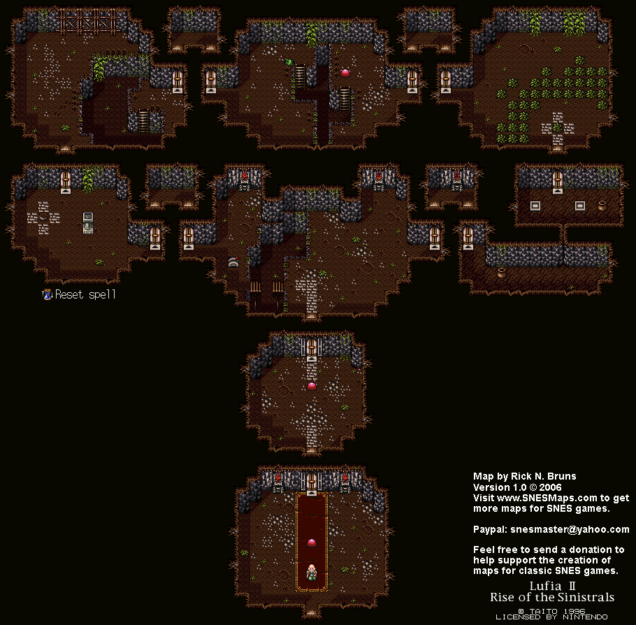 Lufia II - Secret Skills Cave Map - SNES Super Nintendo