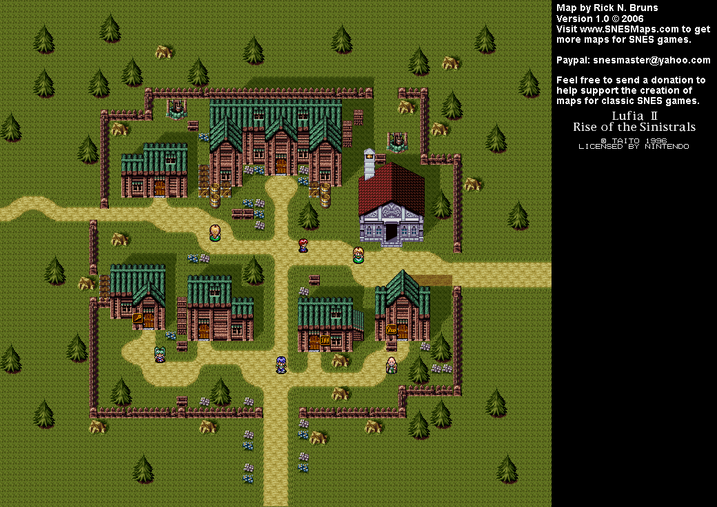 Lufia II - Clamento Map - SNES Super Nintendo
