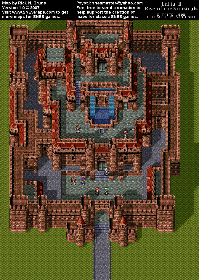 Lufia II - Parcelyte Castle Map - SNES Super Nintendo