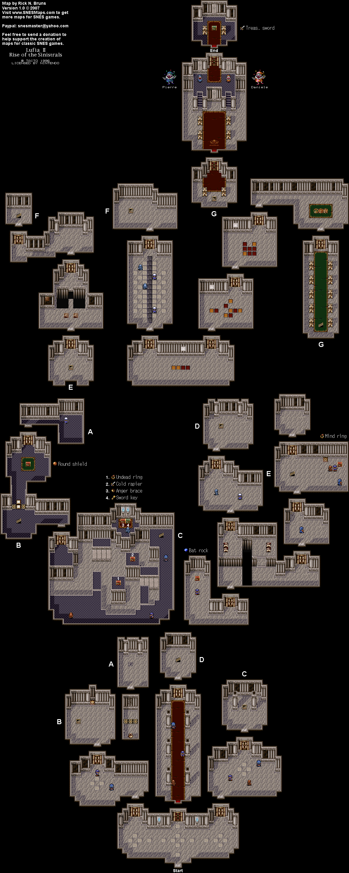 Lufia II - Treasure Sword Shrine Map - SNES Super Nintendo