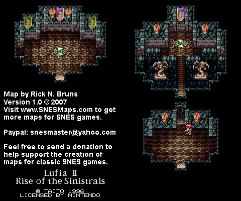 Lufia II - Small Shrine to Gordovan Map - SNES Super Nintendo
