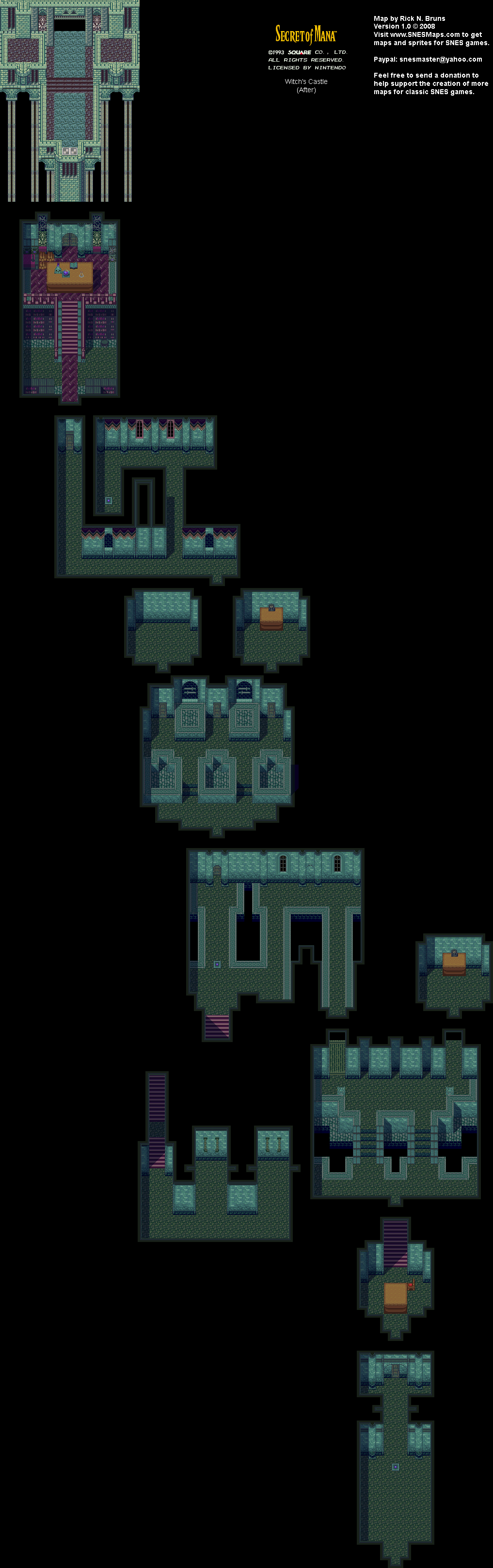 Secret of Mana - Witch's Castle (After) - Super Nintendo SNES Background Map