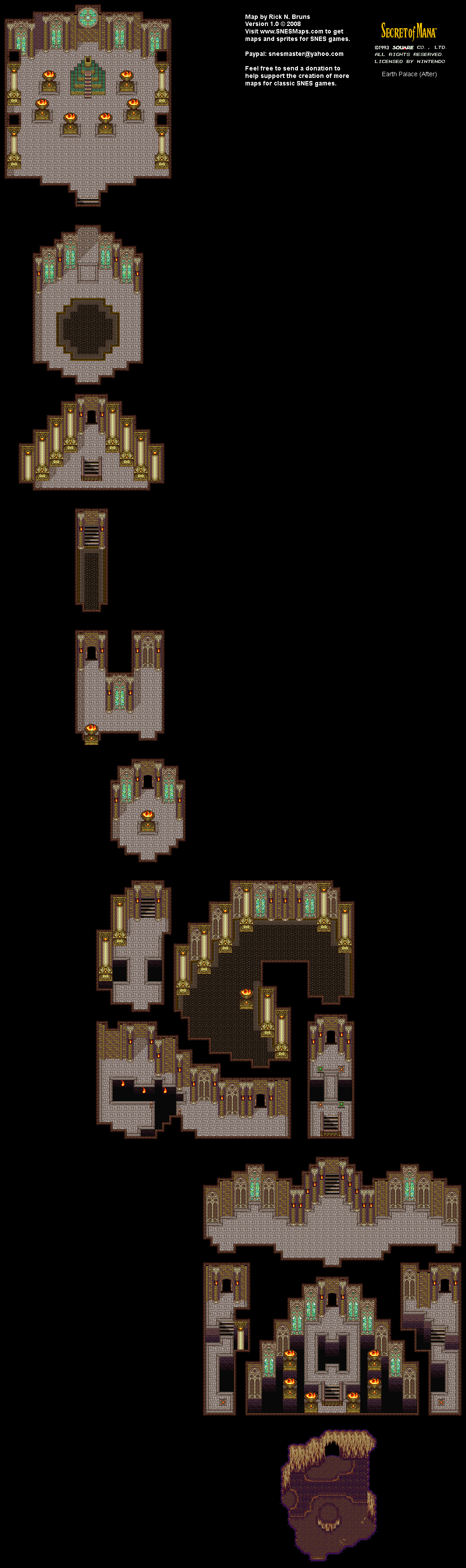 Secret of Mana - Earth Palace (After) - Super Nintendo SNES Background Map